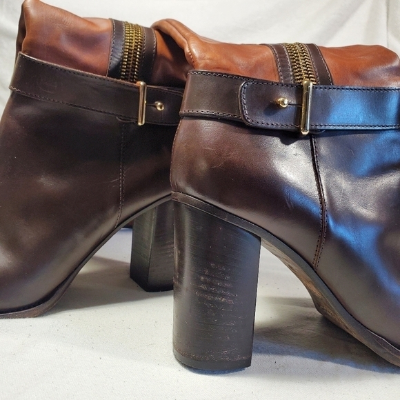 Mimosa Tall Heeled Leather Boots Tan Brown Made in Italy Size EU 39 US 8 - Picture 10 of 16